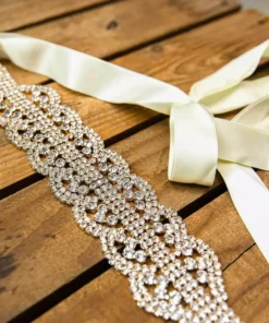 Luxe Apparel Bridal Infinite Belt - Pure Ribbon And Gold X3