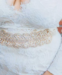 Luxe Apparel Bridal Infinite Belt - Pure Ribbon And Gold X3