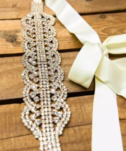 Luxe Apparel Bridal Infinite Belt - Pure Ribbon And Gold X3