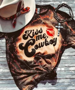 Buckin Barn Kiss Me Cowboy Tee Clothing