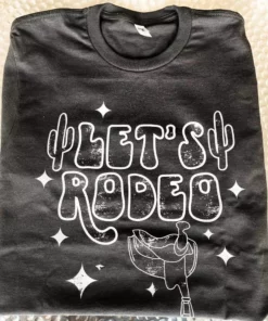 Miss Mud Pie Clothing Lets Rodeo Stars And Saddle Tee - Charcoal