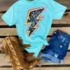 Benita Ceceille Lightning Cactus Tee - Aqua Tees