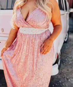 D & J Industries Livin' The Dream Dress - Cinnamon Sequin