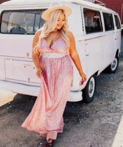 D & J Industries Livin' The Dream Dress - Cinnamon Sequin