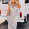 D & J Industries Livin' The Dream Dress - Gray Sequin Sale!