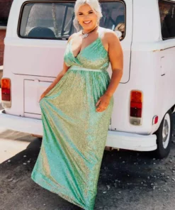 D & J Industries Sale! Livin' The Dream Dress - Mint Sequin