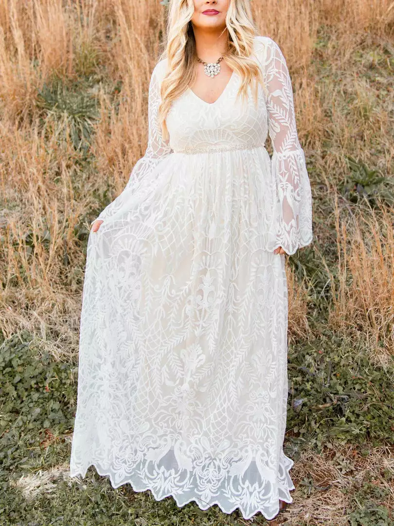 D & J Industries Look Famous Tonight Dress - White/Neutral