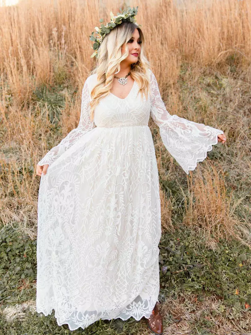 D & J Industries Look Famous Tonight Dress - White/Neutral