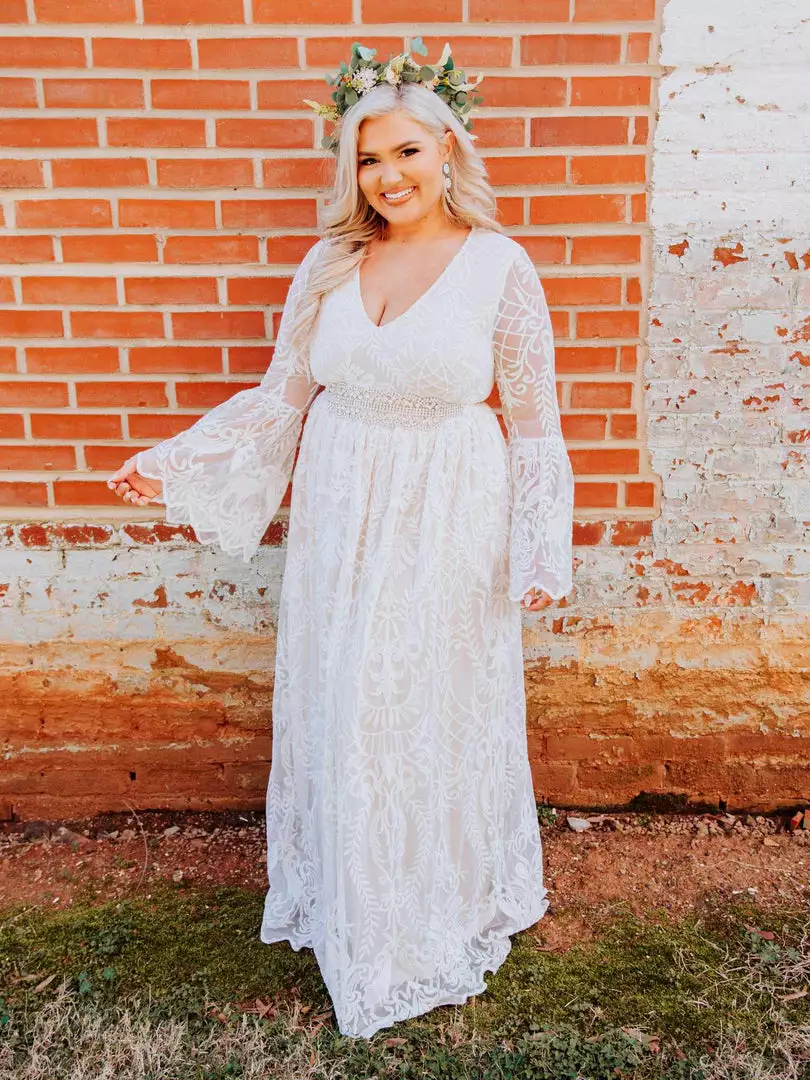 D & J Industries Look Famous Tonight Dress - White/Neutral