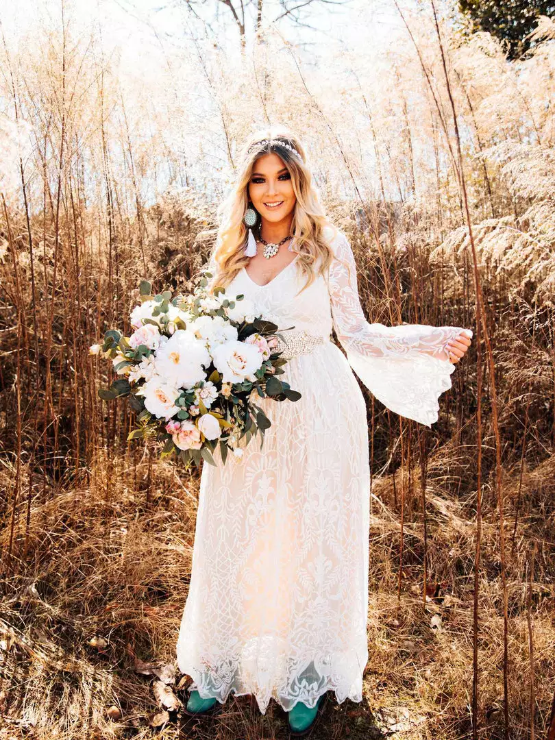 D & J Industries Look Famous Tonight Dress - White/Neutral