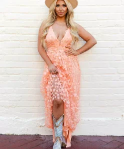 D & J Industries Look So Good — Boho Bridesmaid Dress In Pink