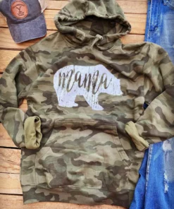 Buckin Barn Tees Mama Bear Camo Hoodie