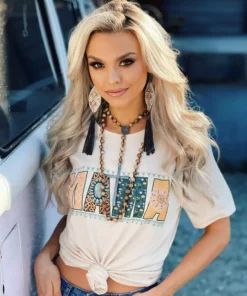 Miss Mud Pie Mama Tee - Cream Clothing