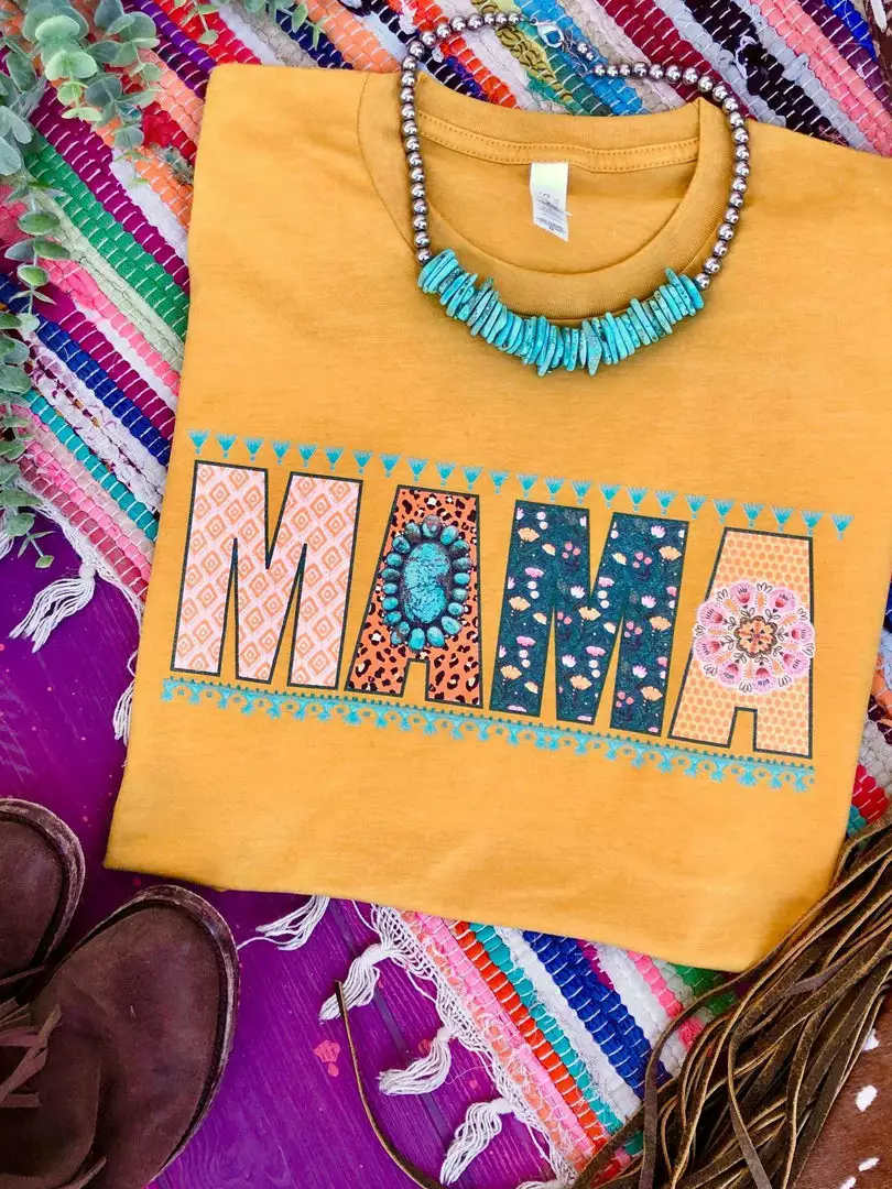 Miss Mud Pie Clothing Mama Tee - Mustard