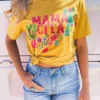Miss Mud Pie Mamacita With Cactus Tee - Mustard