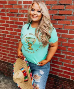 Miss Mud Pie Tees Maybe Margaritas Are Addicted To Me Tee - Mint