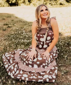 Bucket List Mocha Days Midi Dress