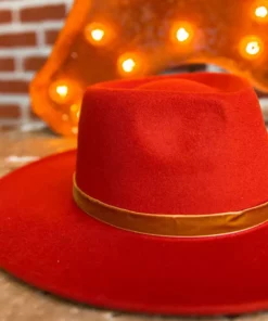 Luxe Apparel Summer Fever Collection Nashville Wide Brim Hat - Rust