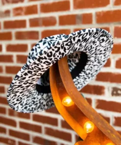 Luxe Apparel Nashville Wide Brim Hat - Snow Leopard