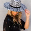 Luxe Apparel Nashville Wide Brim Hat - Snow Leopard