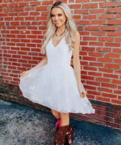 D & J Industries Need You Now Dress - White