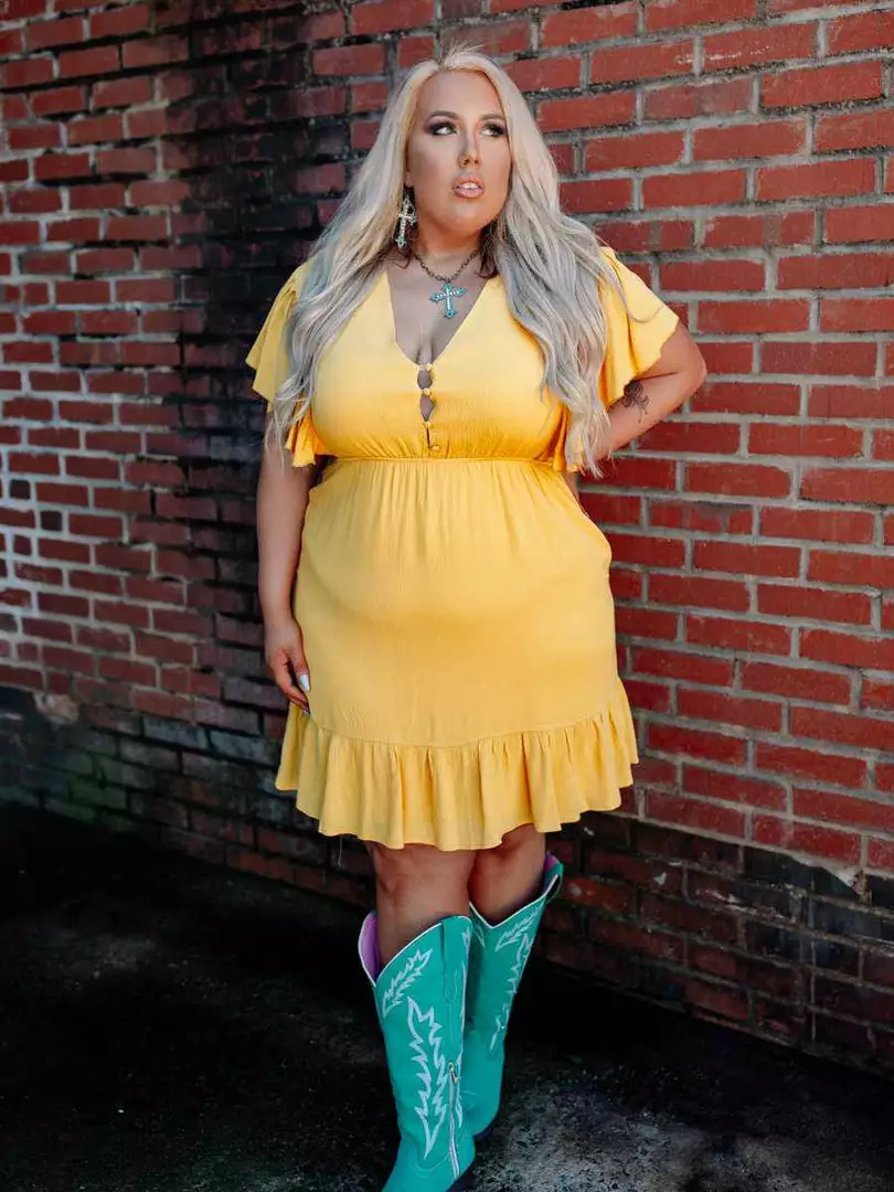 D & J Industries Sale! Never Lookin Back Dress - Mustard