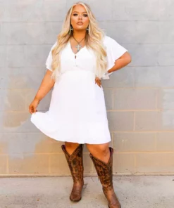 D & J Industries Never Lookin Back Dress - White Sale!