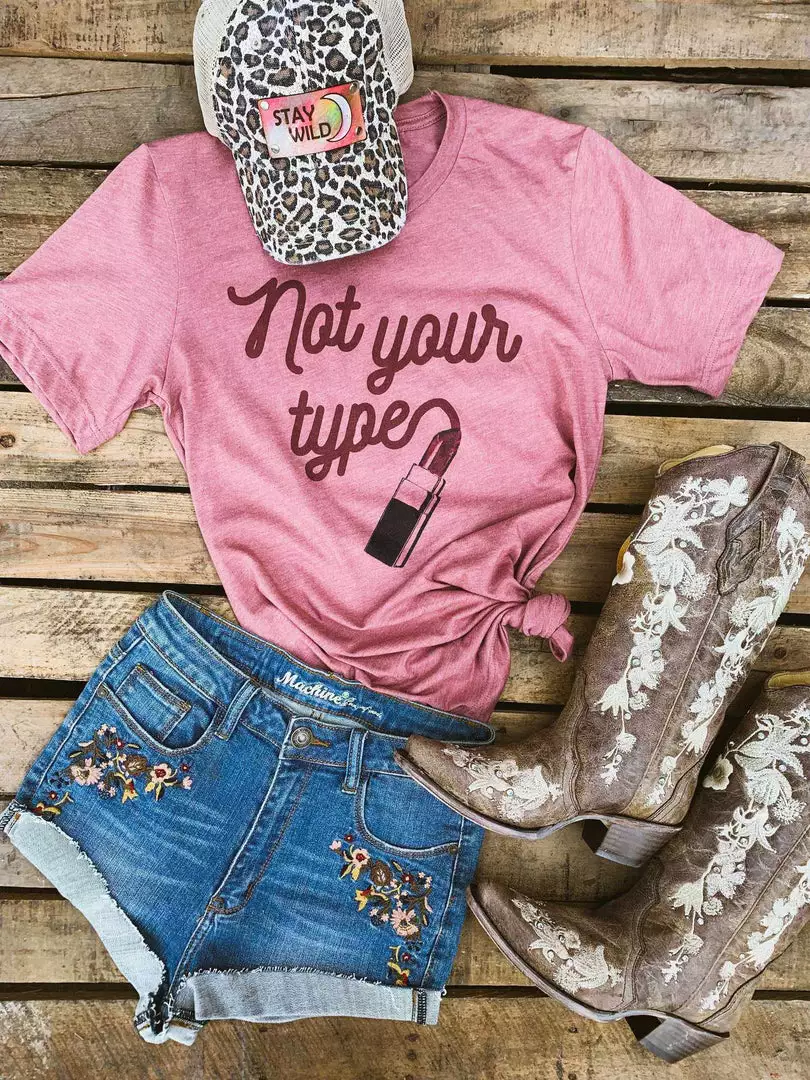 Bling-A-Gogo Not Your Type Tee - Mauve Tees