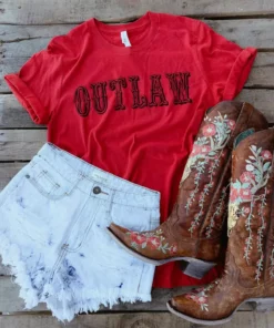 Bling-A-Gogo Outlaw Tee - RED Tees