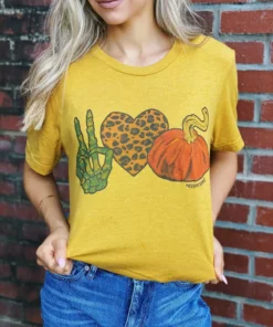 Miss Mud Pie Peace Love And Pumpkins - Mustard