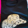 Bling-A-Gogo Cowgirl Star Patch T-shirt - Black Clothing