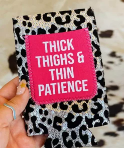 Southern Grace Thick Thighs & Thin Patience Sequin Can Coolers - Slim Can New Arrivals