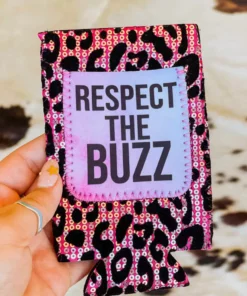 Southern Grace New Arrivals Respect The Buzz Sequin Can Coolers For Slim Can