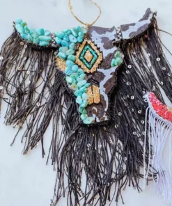 Southern Custom Designs Accessories Teal Beaded Steer Freshie