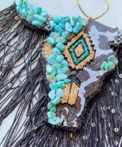Southern Custom Designs Accessories Teal Beaded Steer Freshie