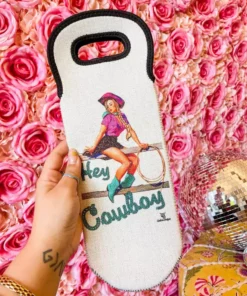 4B Custom Designs LLC New Arrivals Hey Cowboy Wine Bottle Koozie