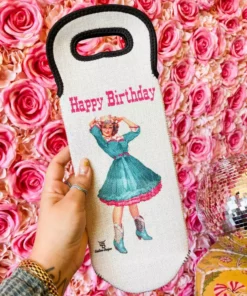 4B Custom Designs LLC New Arrivals Happy Birthday Wine Bottle Koozie