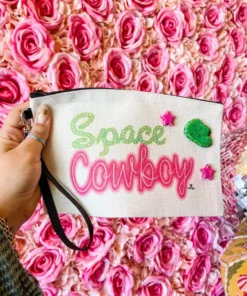 4B Custom Designs LLC Space Cowboy With Stone Makeup Bag New Arrivals