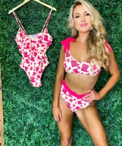 Sylon Fashion Co, Ltd New Arrivals Bikini Top Hot Pink Cowgirl Boots