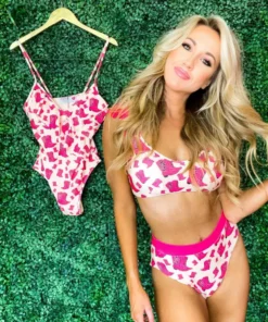 Sylon Fashion Co, Ltd New Arrivals Bikini Top Hot Pink Cowgirl Boots