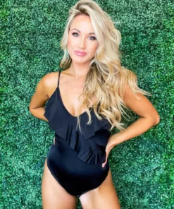 Sylon Fashion Co, Ltd Deal Of The Day One Piece Black Ruffle Swimsuit