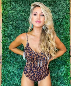 Sylon Fashion Co, Ltd New Arrivals One Piece Leopard Fringe Swimsuit