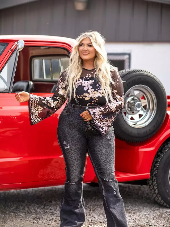 D & J Industries Co., LTD. Keep On Rollin Sequin Bodysuit - Black And Rose Gold Clothing