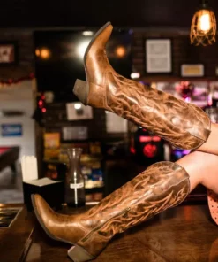 Prachi Leather The Stella Mae Boot - Brown New Arrivals