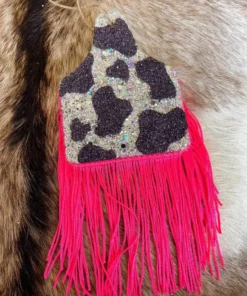 Southern Custom Designs Neon Fringe Cow Tag Freshie Accessories