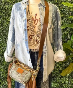 Raisin Arrows Skull And Sunflower Denim Shirt