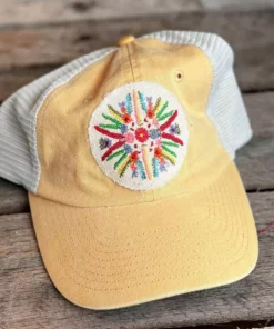 FayCo Circle Floral Yellow Hat