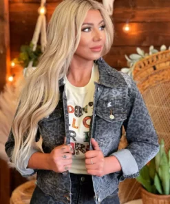 Dongguan Haohoo Clothing CO., Ltd The Jean Jacket - Leopard Vintage Black