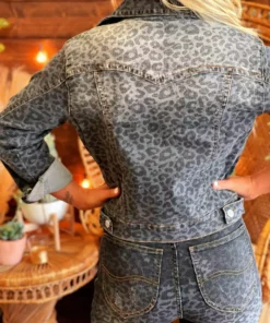 Dongguan Haohoo Clothing CO., Ltd The Jean Jacket - Leopard Vintage Black