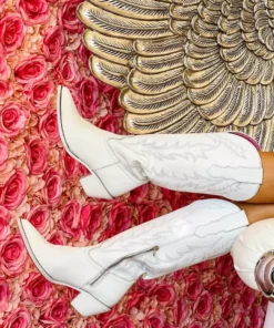 Prachi Leather PREORDER Loretta Boot - White Pre-Orders